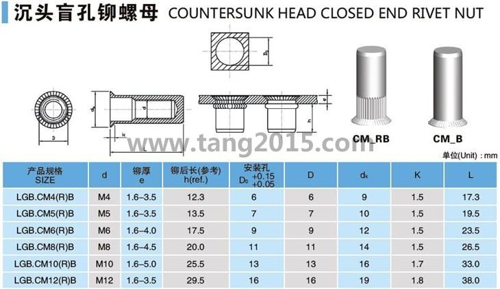 深圳大唐五金有限公司_产品展示_沉头盲孔铆螺母